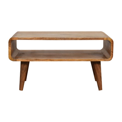 Oak-ish Media Unit Open by Maple Manor, solid wood media unit in warm oak tone with open shelf