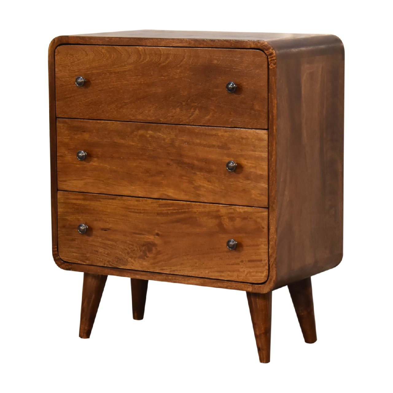 Chestnut Chest of Drawers - Mini Curved