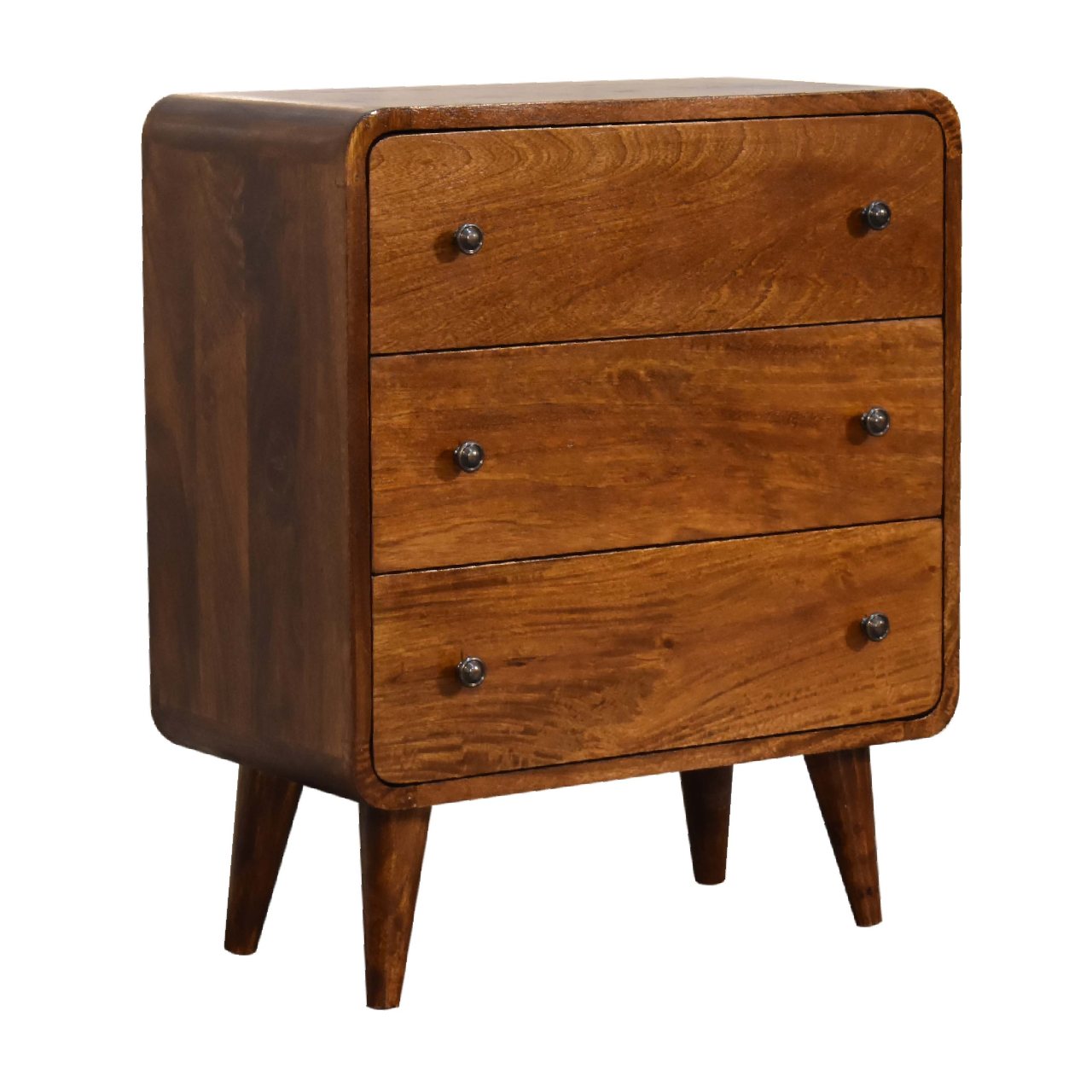 Chestnut Chest of Drawers - Mini Curved