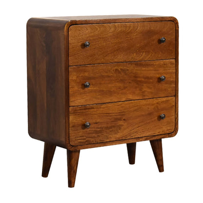 Chestnut Chest of Drawers - Mini Curved