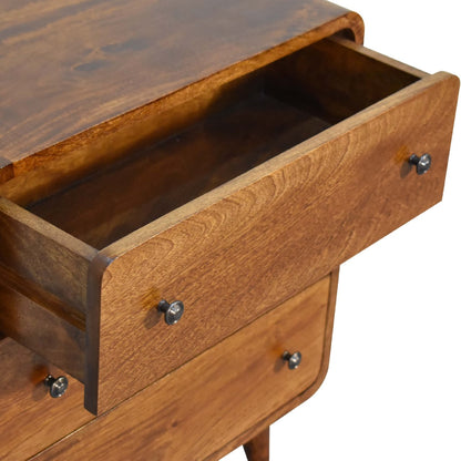 Chestnut Chest of Drawers - Mini Curved