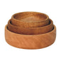 Solid Wood Fruit Bowl Set of 3 by Maple Manor, solid wood nesting bowls in warm honey-brown grain