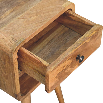 Mini Oak-ish Bedside Curve Lower