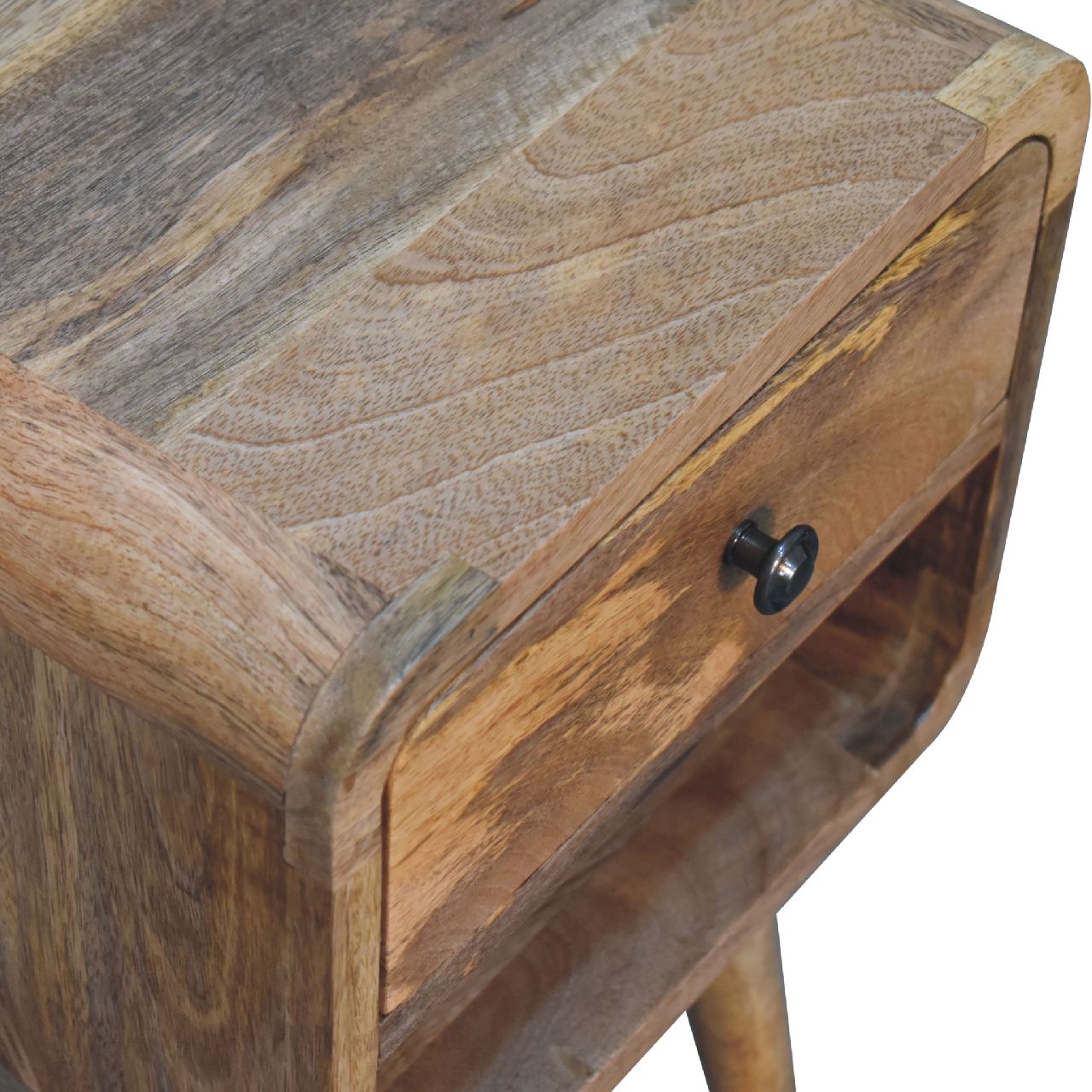 Mini Oak-ish Bedside Curve Lower