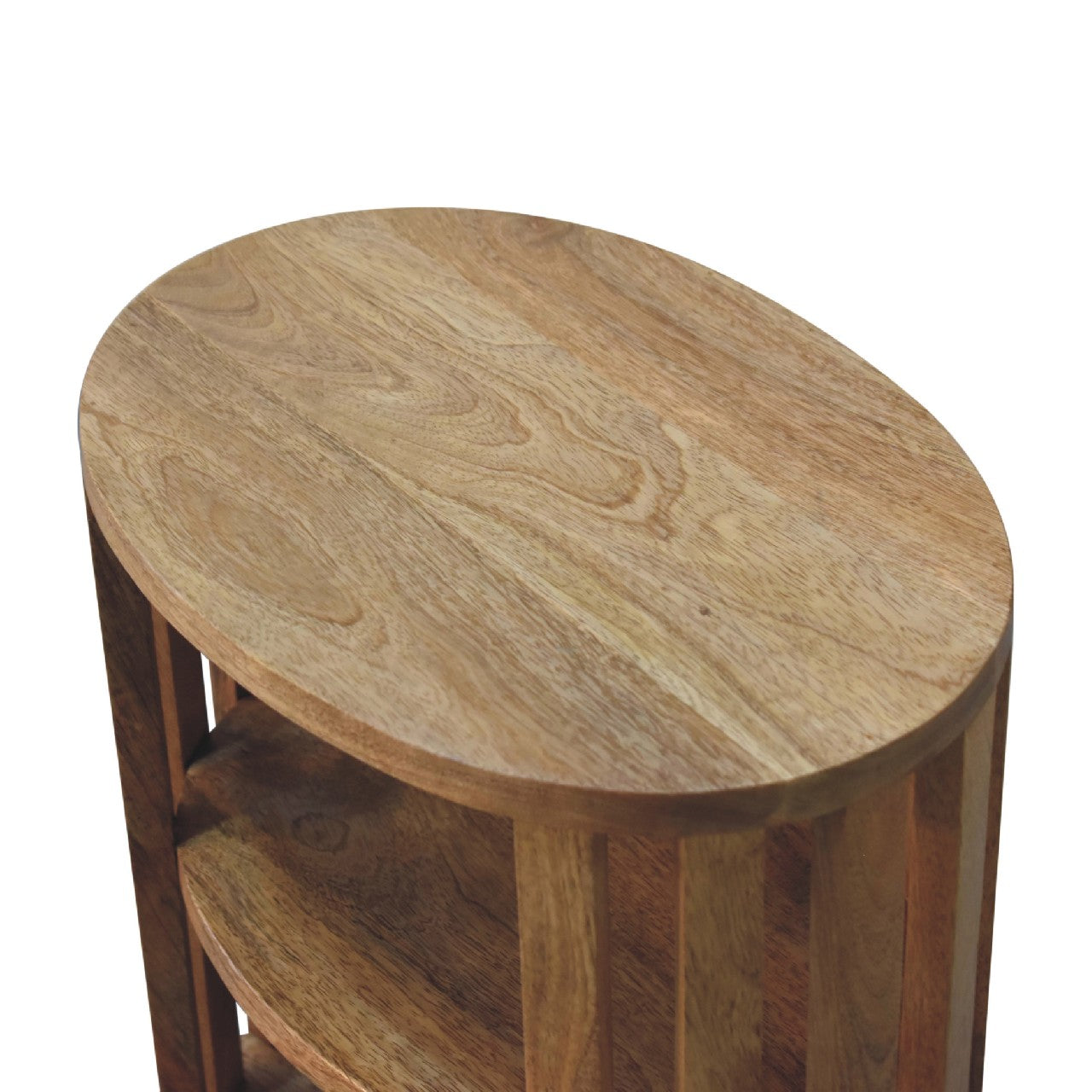 Oak-ish Bedside Ariella Double Shelf