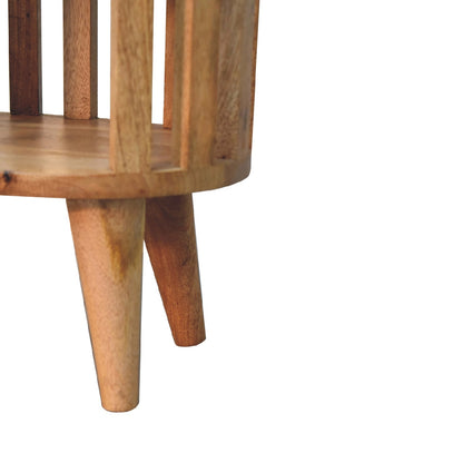 Oak-ish Bedside Ariella Double Shelf