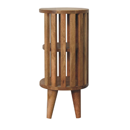 Oak-ish Bedside Ariella Double Shelf