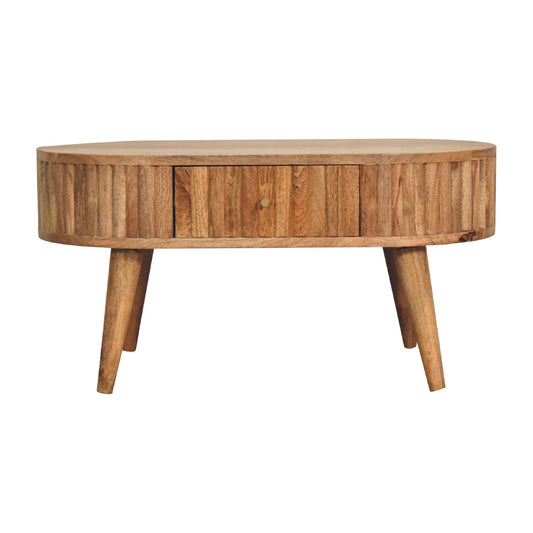 Coffee Table Stripe Maple Manor coffee table in solid wood mango wood with striped grain and drawer