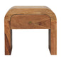 Bedside Solid Wood Darcy by Maple Manor bedside table in honey-brown solid wood with arched drawer and brass knob