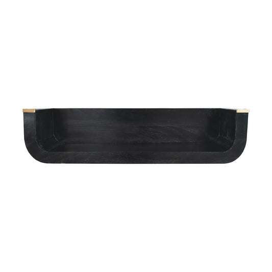 Floating Console Table - Indira by Maple Manor in dark mango wood with curved floating shelf front