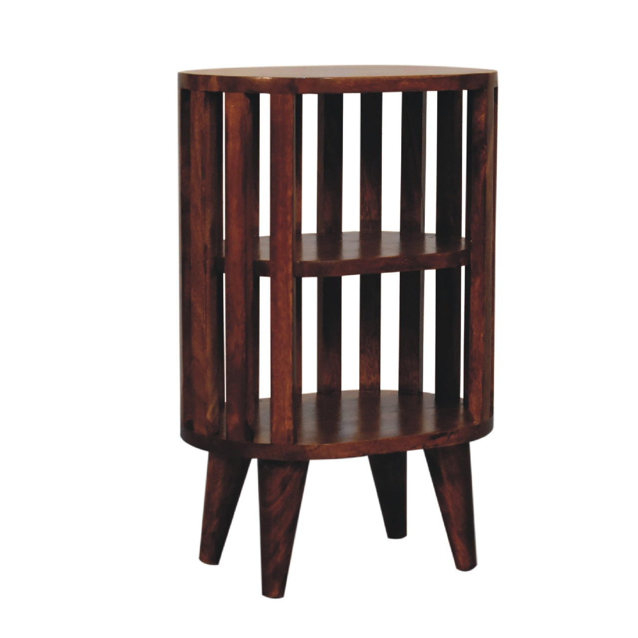 Chestnut Bedside - Ariella Double Shelf