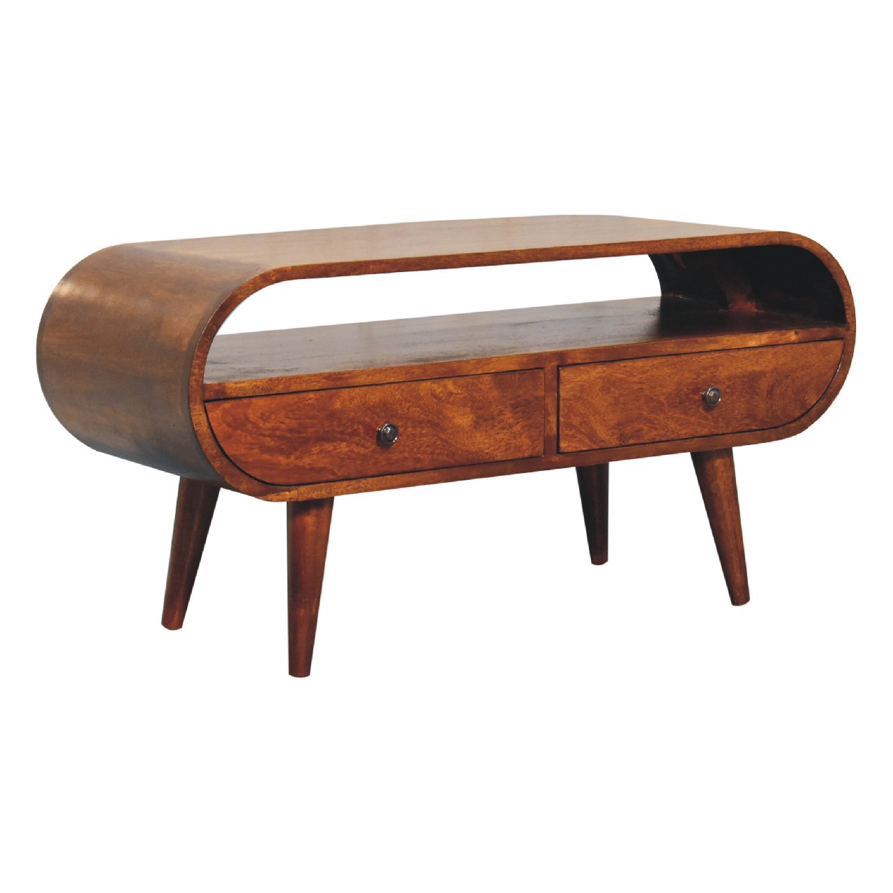 Chestnut TV Stand Circular