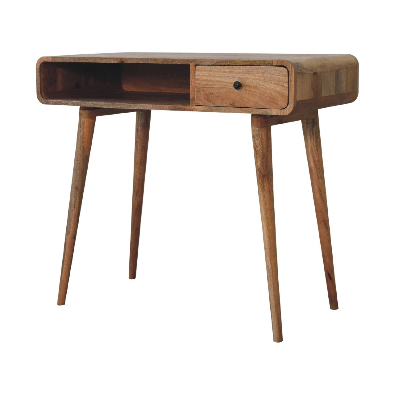 Oak-ish Writing Desk Curved