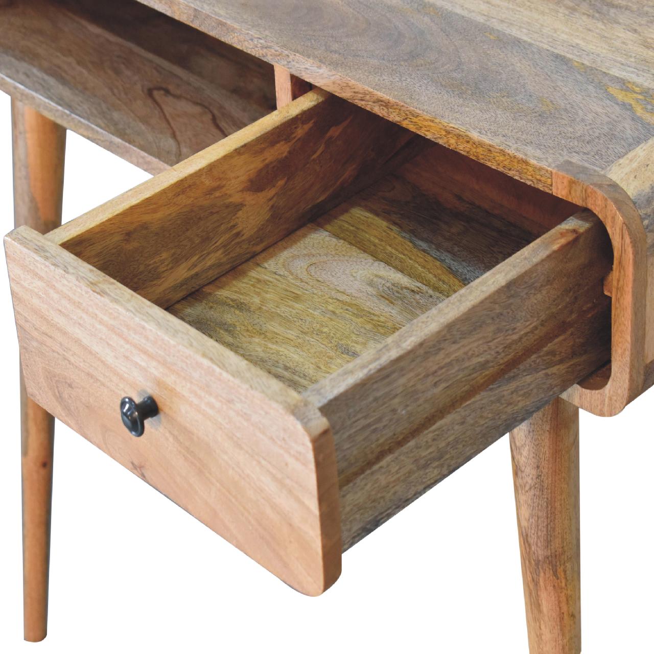 Oak-ish Writing Desk Curved