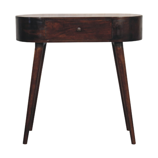Walnut Console Table - Albion Light by Maple Manor in solid wood, dark walnut tone, single drawer front