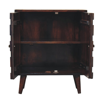 Walnut Cabinet - Mini Pineapple Carved Light