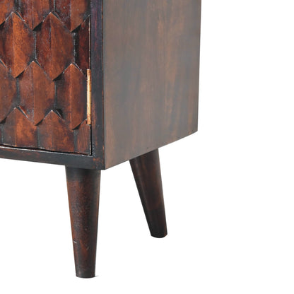 Walnut Cabinet - Mini Pineapple Carved Light