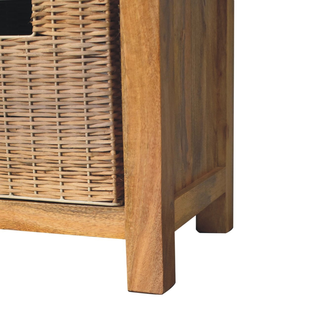 Linen Bench Rattan Basket