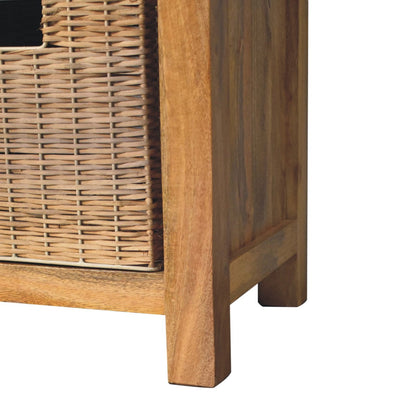 Linen Bench Rattan Basket