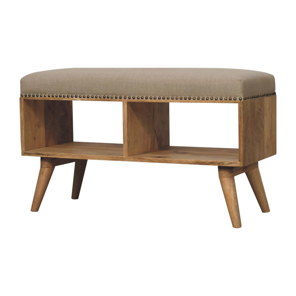 Open Bench - Studded Linen