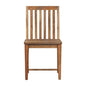 Dining Chair - Ariella by Maple Manor in solid wood, mango-toned slatted back and square seat frame