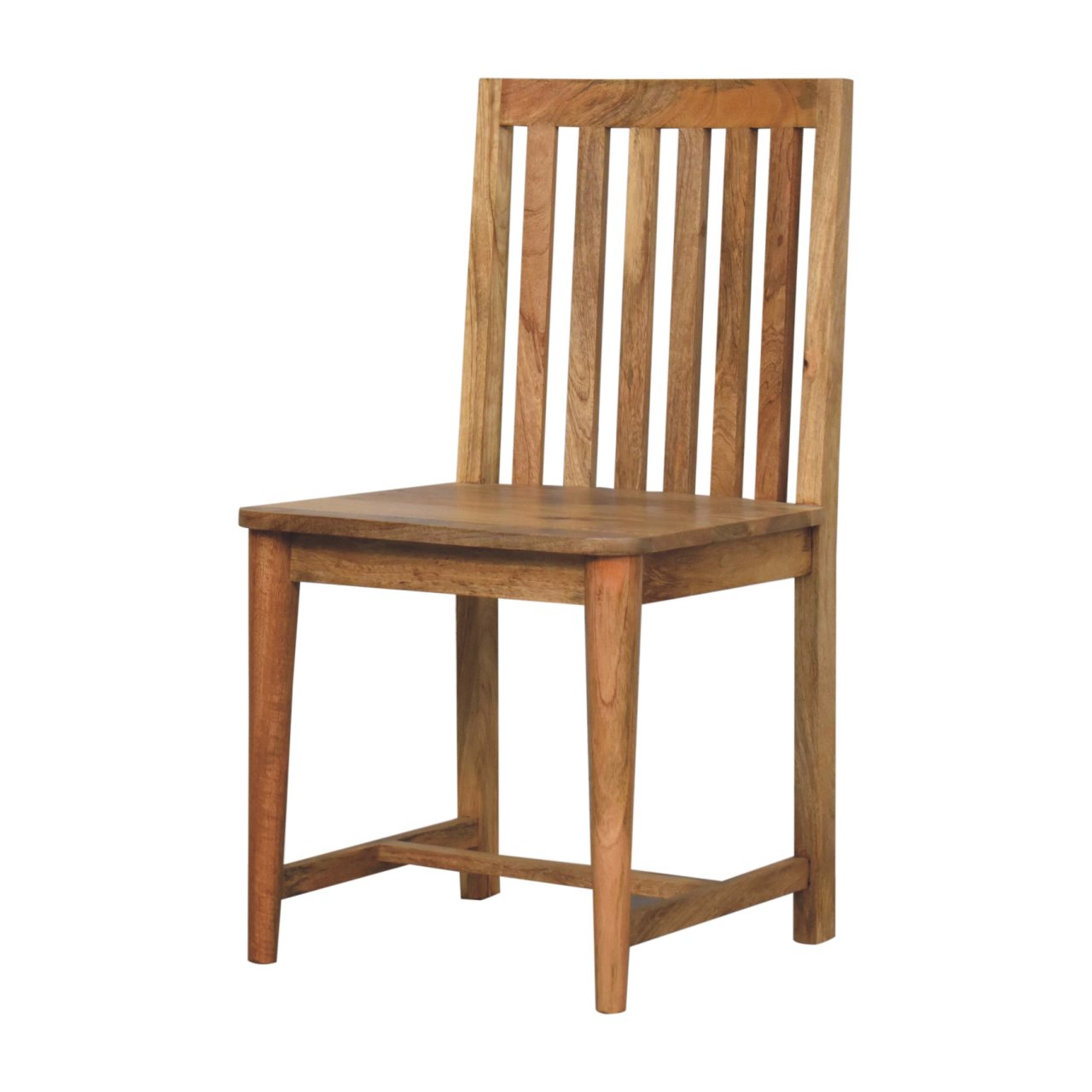 Dining Chair - Ariella by Maple Manor in solid wood Mango Wood, with vertical slat back and smooth seat.