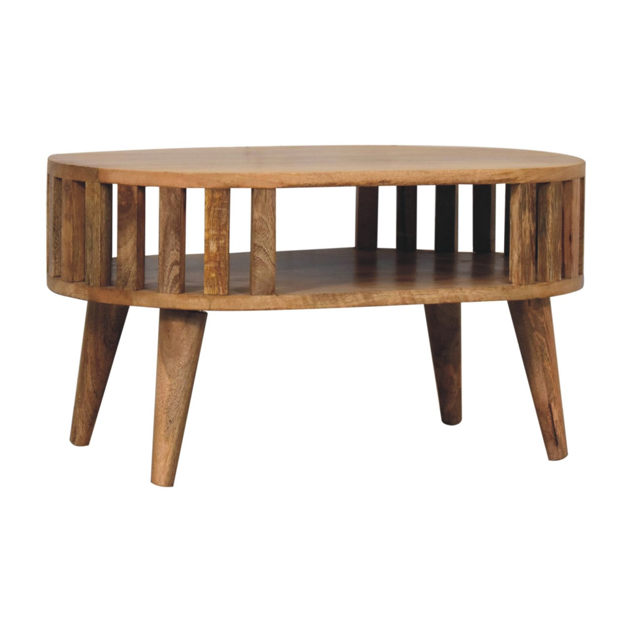 Coffee Table Mini Ariella by Maple Manor solid wood round living room coffee table with open base