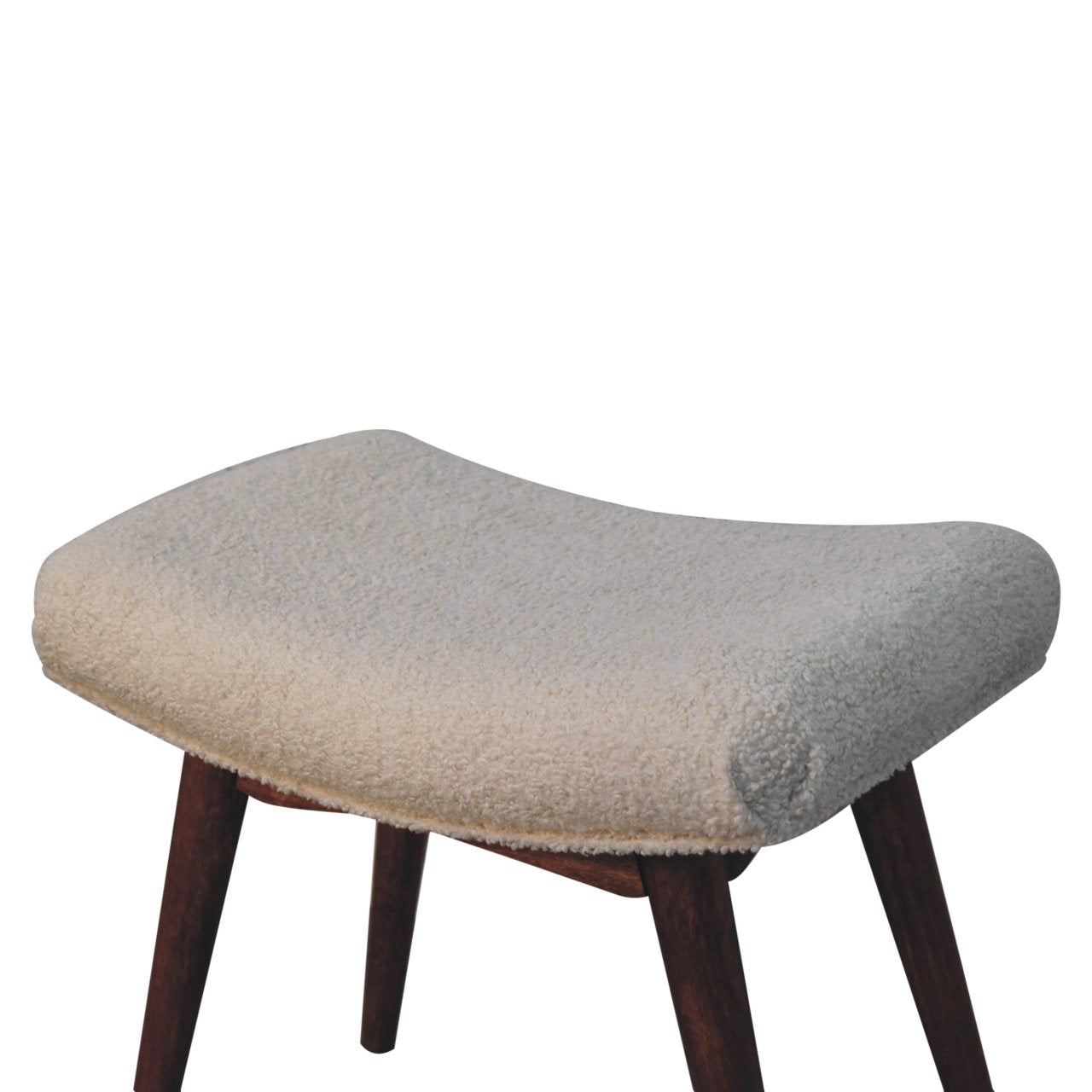 Curved Bench Honey Caramel Boucle Cream