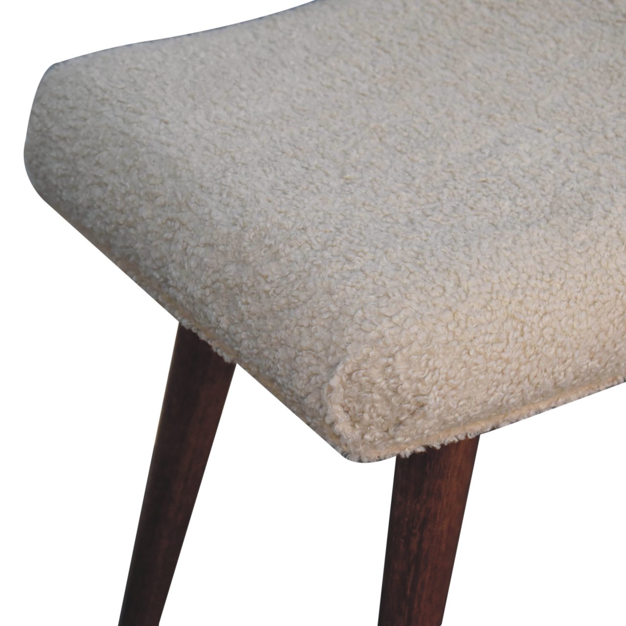 Curved Bench Honey Caramel Boucle Cream