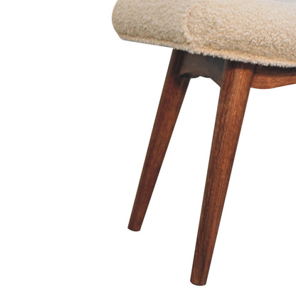 Curved Bench Honey Caramel Boucle Cream