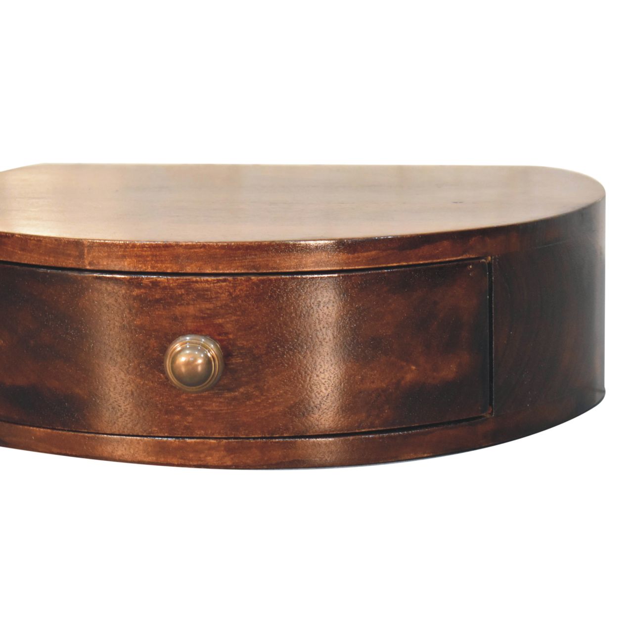 Walnut Wall Mounted Bedside - California Rounded