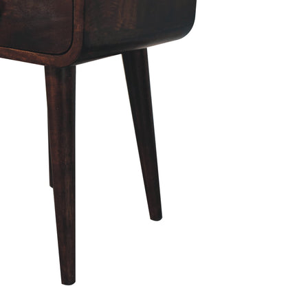 Bedside with Open Slot - Mini California Walnut Curved