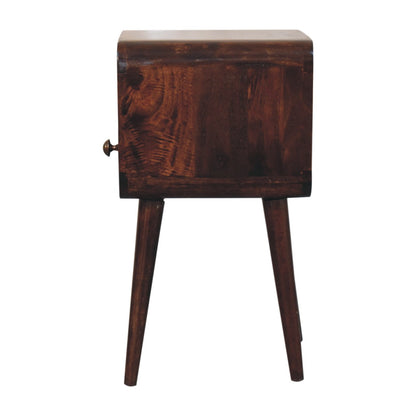 Bedside with Open Slot - Mini California Walnut Curved
