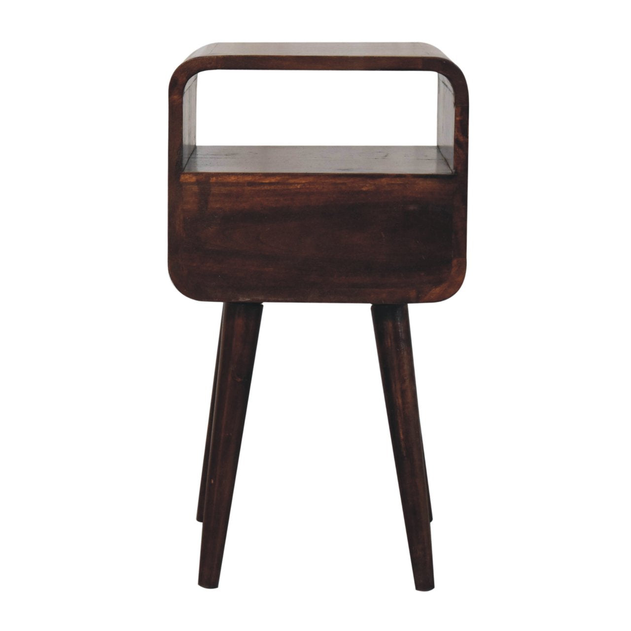 Bedside with Open Slot - Mini California Walnut Curved