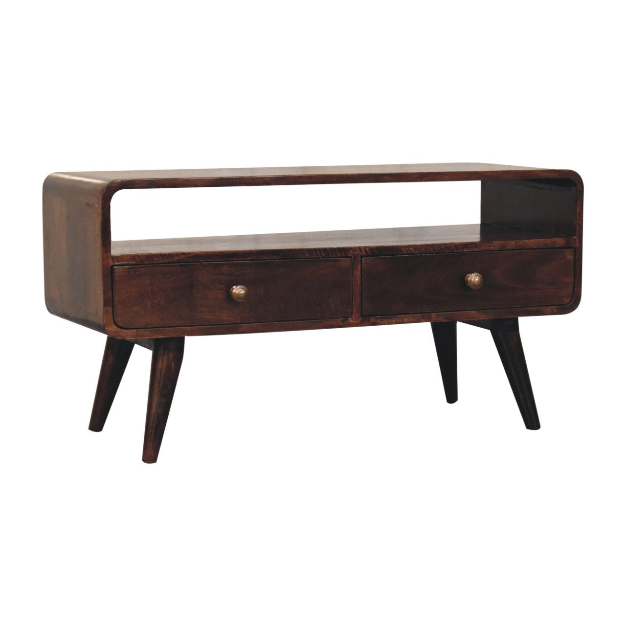 Walnut Media Unit - Curved California
