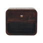 Wall Mounted Bedside - Mini Curved California Walnut by Maple Manor, curved bedside table with one drawer and knob