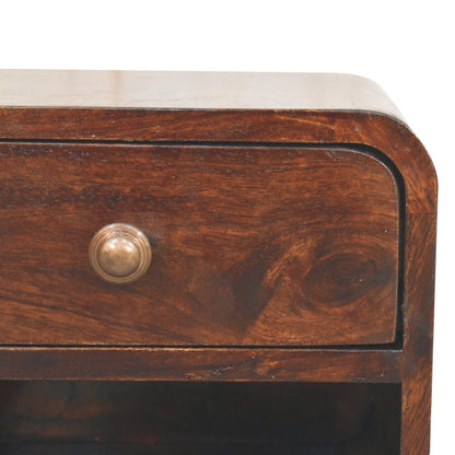 Wall Mounted Bedside - Mini Curved California Walnut
