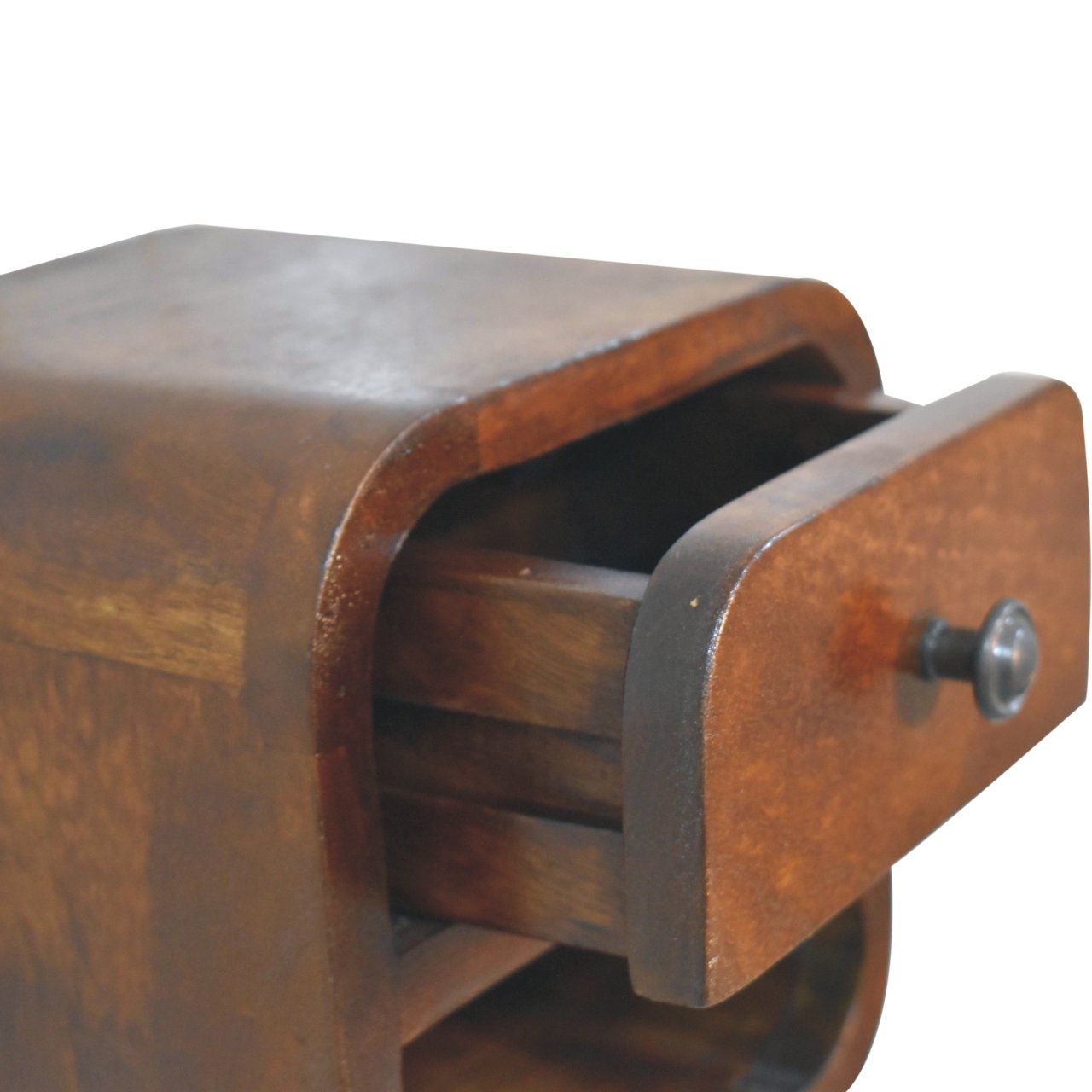Bedside with Open Slot - Extra Mini Curved Chestnut