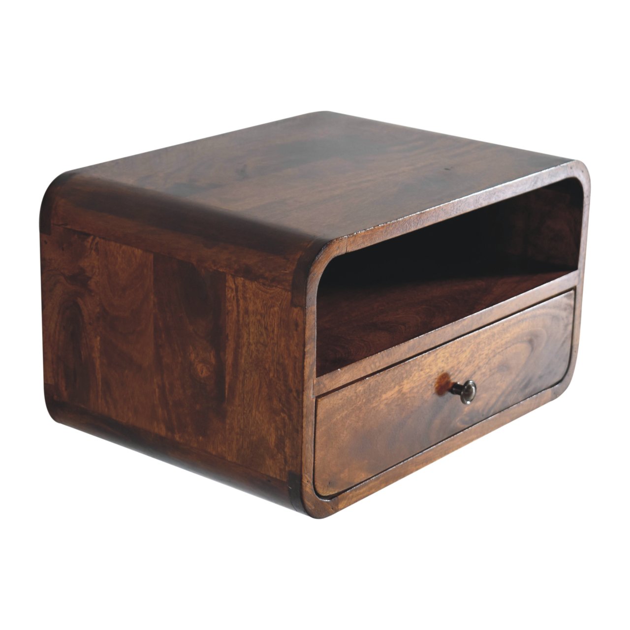 Floating Bedside - Large Chestnut Curve Upper Slot