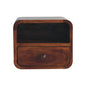 Wall Mounted Bedside - Extra Mini Curved Chestnut by Maple Manor in mango wood wall cabinet with drawer
