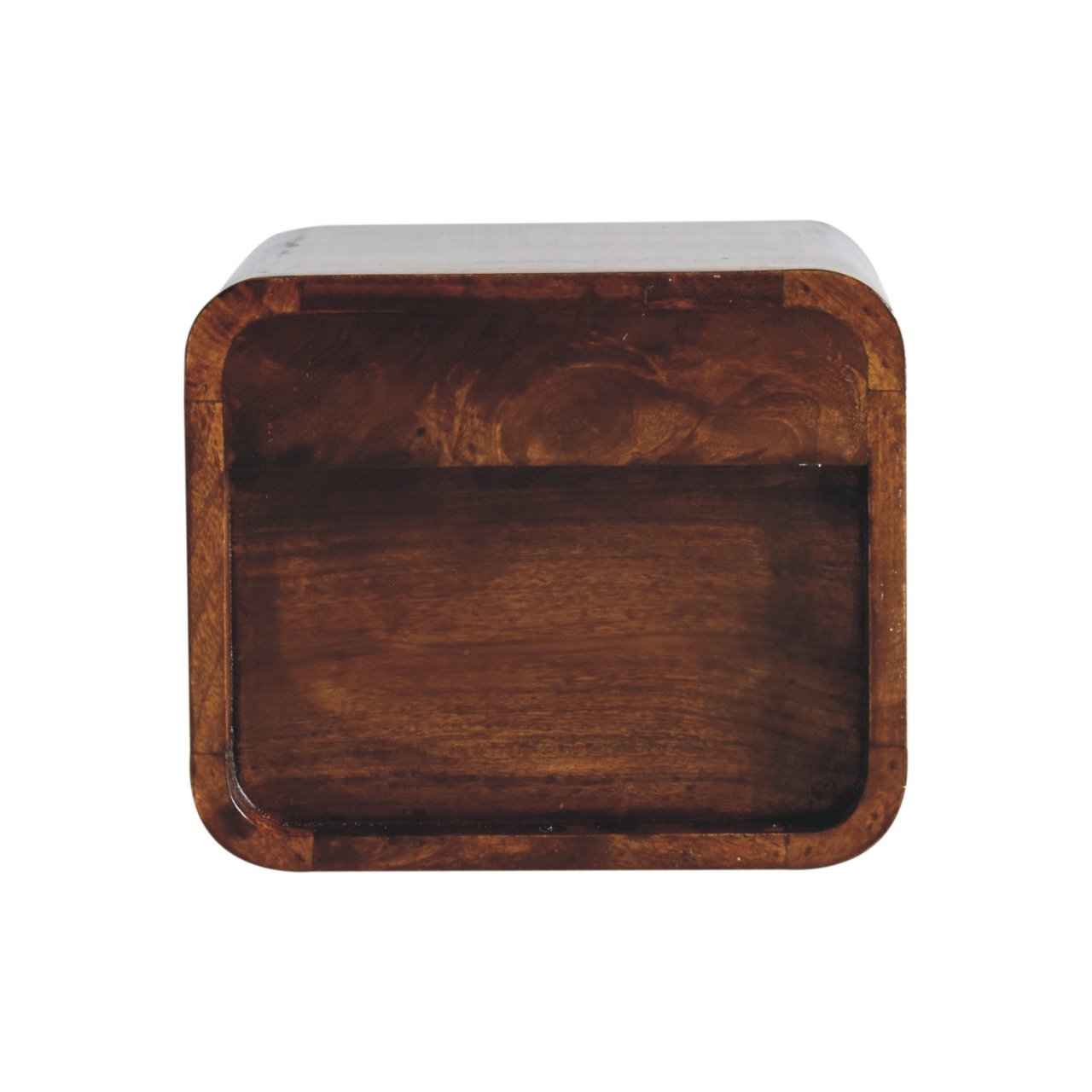 Wall Mounted Bedside - Extra Mini Curved Chestnut