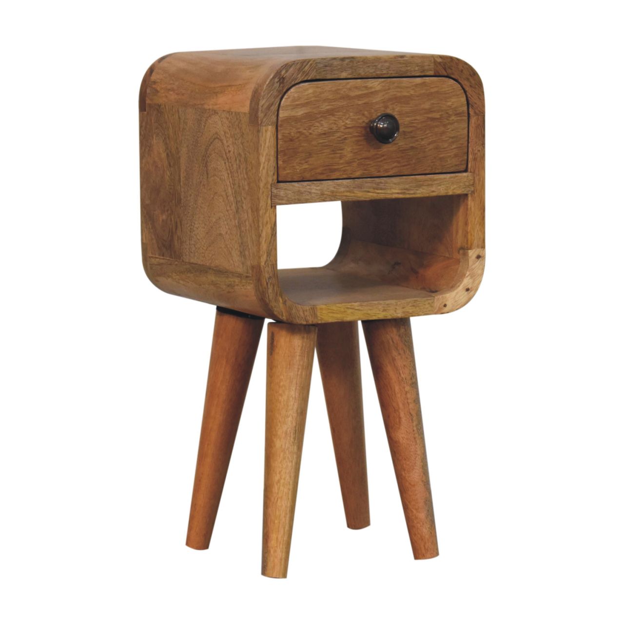 Oak-ish Bedside Extra Mini Curve Lower