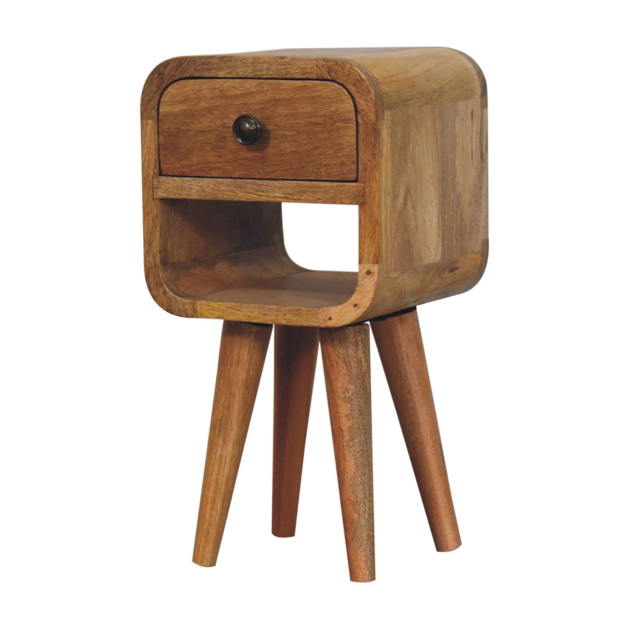 Oak-ish Bedside Extra Mini Curve Lower