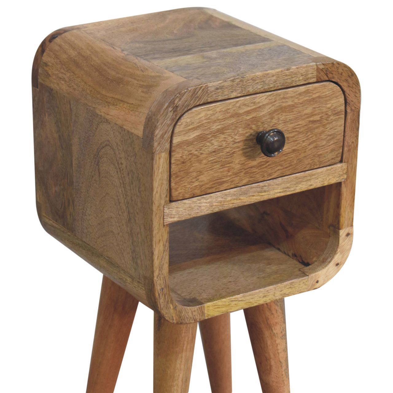 Oak-ish Bedside Extra Mini Curve Lower