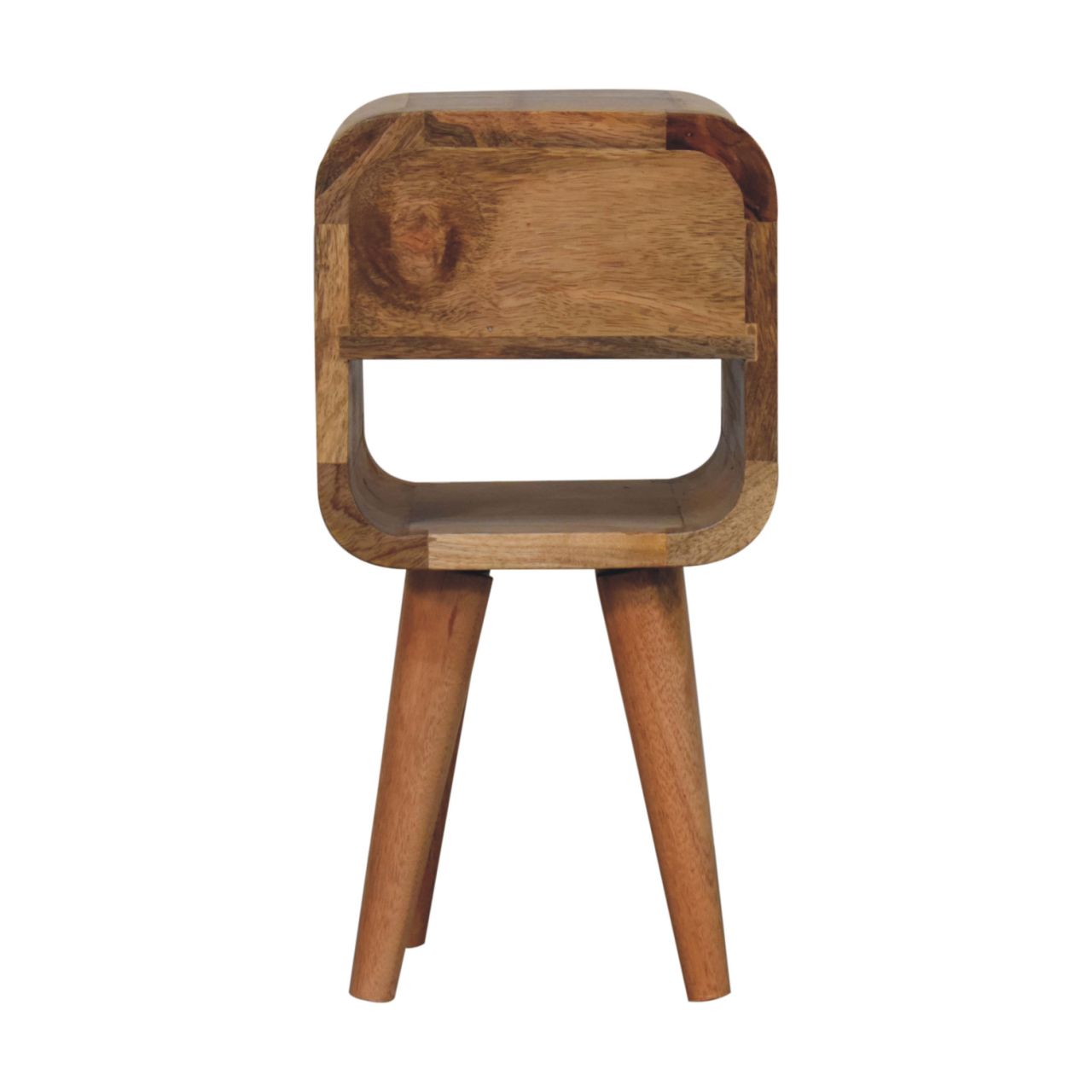 Oak-ish Bedside Extra Mini Curve Lower