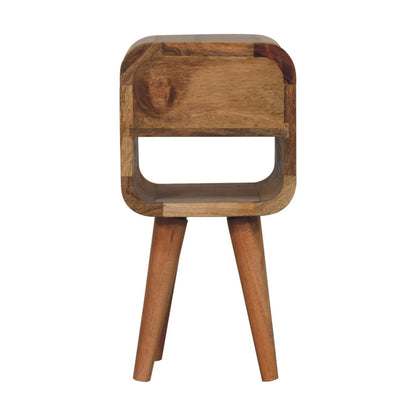 Oak-ish Bedside Extra Mini Curve Lower