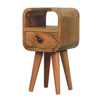 Oakish Bedside Extra Mini Curve