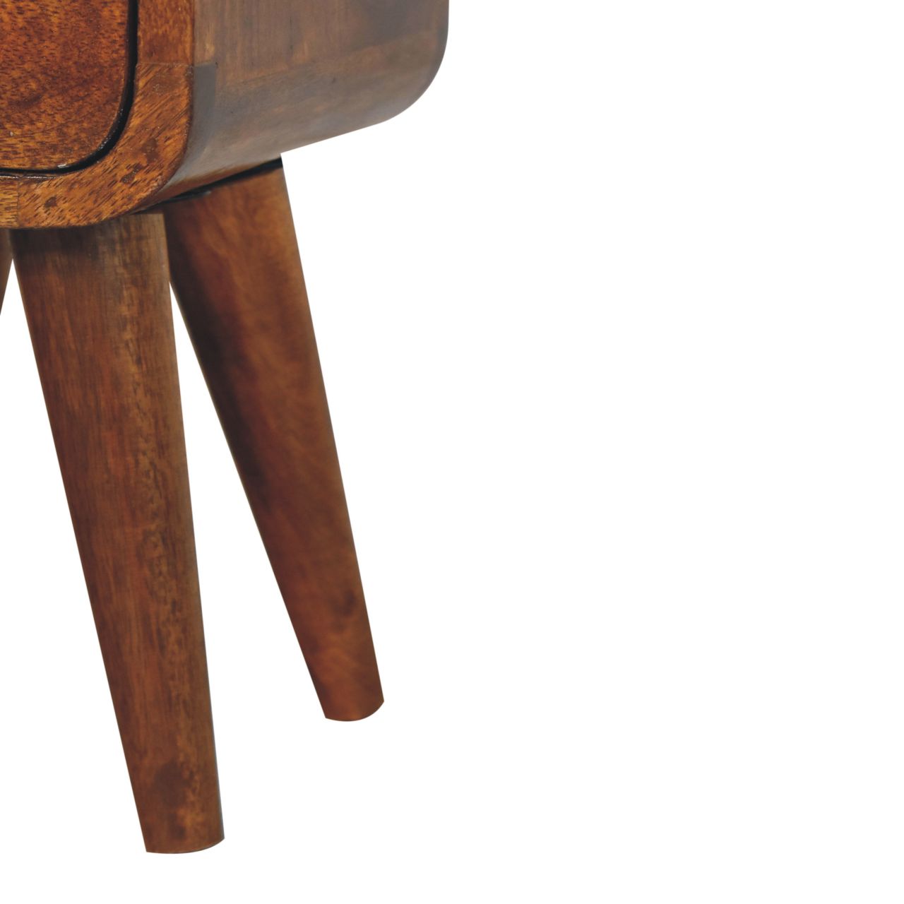 Chestnut Bedside Extra Mini Curve Open Slot