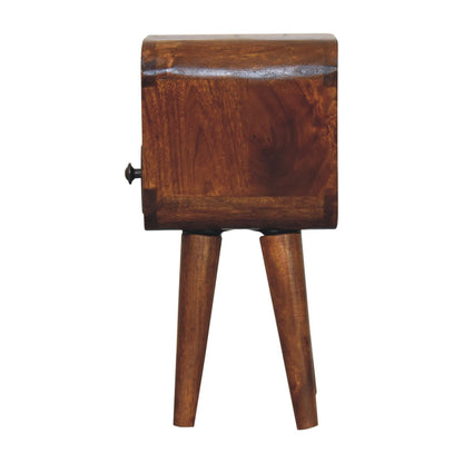Chestnut Bedside Extra Mini Curve Open Slot