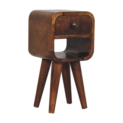Chestnut Bedside Extra Mini Curve Lower